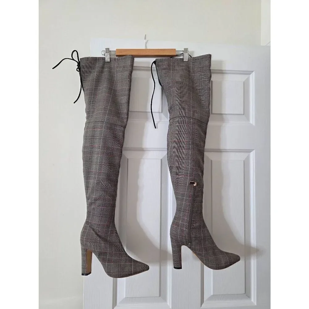 RAYE x STONE_COLD_FOX Foxy Over the Knee Boot in Grey Multi 8.5